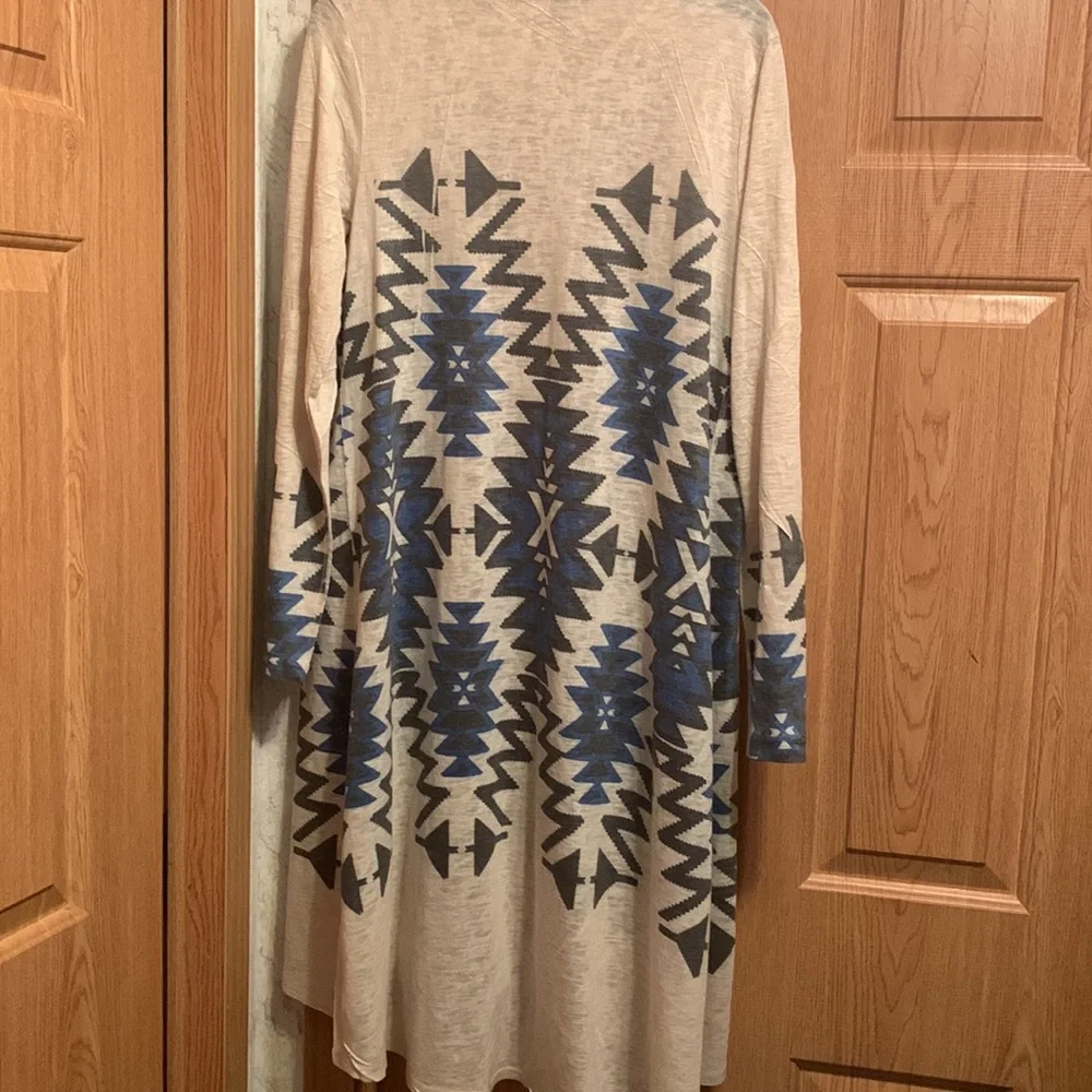 Charlotte Russe BOHO / Aztec Long Sweater Duster — XL — Beautiful! - Picture 2 of 6